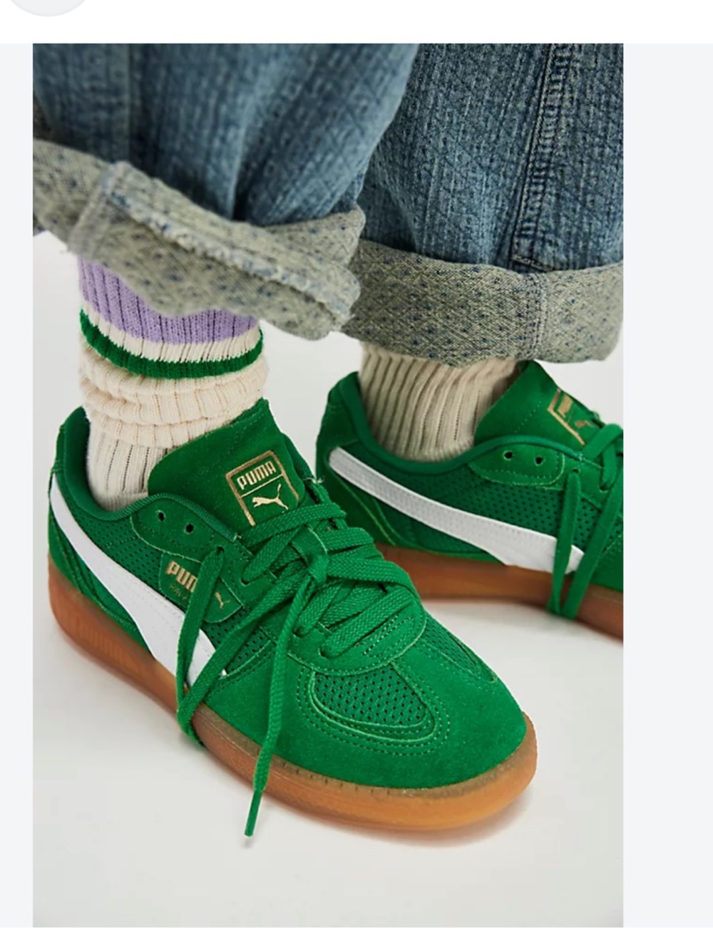 Puma Palermo Moda Vintage Wns Green Suede Sneakers Size 6.5 NIB
